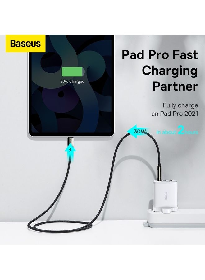 Baseus USB C Charger Plug, 30W USB Charger 3-Port Multi USB Charger Fast Charging Type C PD Power Adapter for Samsung S21, S23, S22 Ultra, S10, A13, iPhone 15/14/13/12/11 Pro Max/ XR/ 8, iPad, Google Pixel White - Image 4