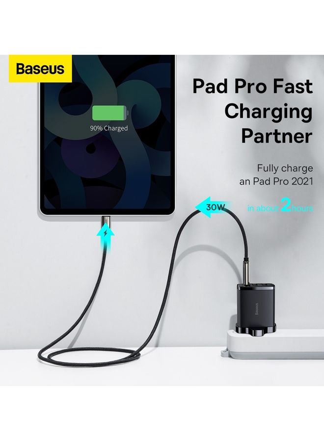 Baseus USB C Charger Plug, 30W USB Charger 3-Port Multi USB Charger Fast Charging Type C PD Power Adapter for Samsung S21, S23, S22 Ultra, S10, A13, iPhone 15/14/13/12/11 Pro Max/ XR/ 8, iPad, Google Pixel Black  - Image 4