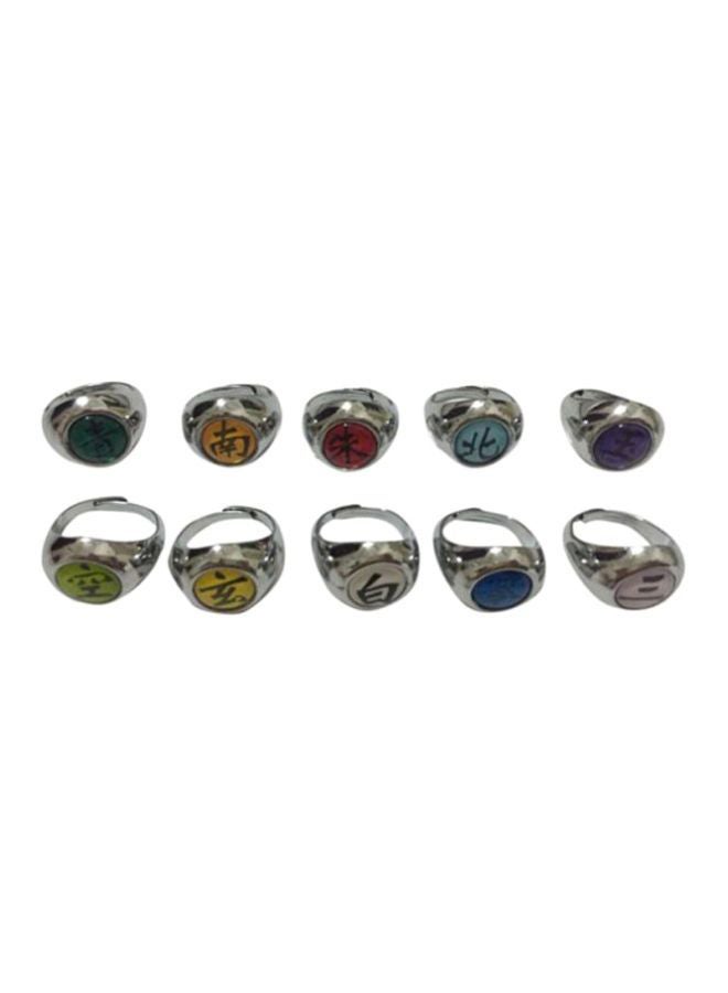 QiaoKai 10-Piece Cosplay Naruto Akatsuki Adjustable Sturdy And Durable Ring Set  - Image 1