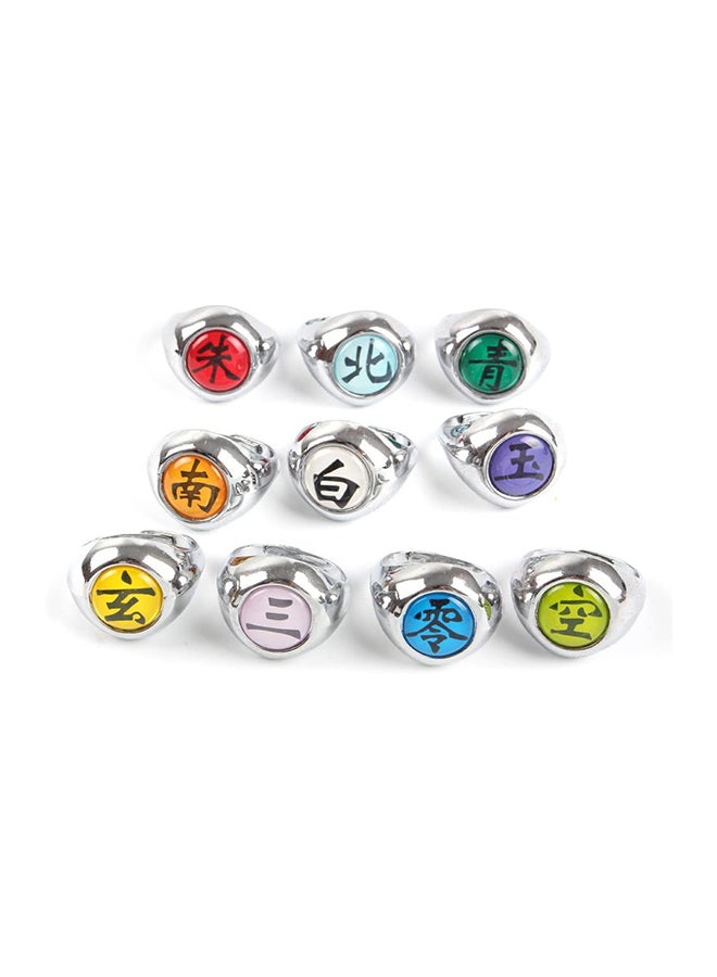 QiaoKai 10-Piece Cosplay Naruto Akatsuki Adjustable Sturdy And Durable Ring Set  - Image 3
