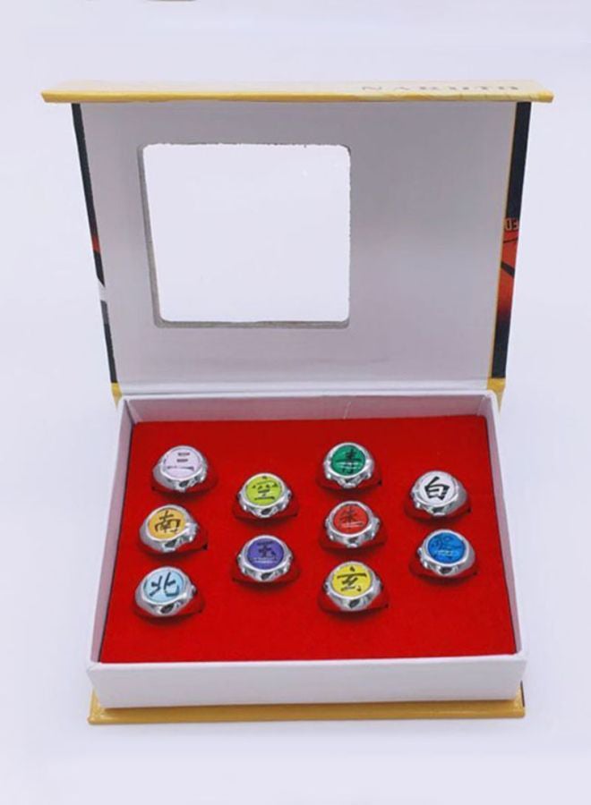 QiaoKai 10-Piece Cosplay Naruto Akatsuki Adjustable Sturdy And Durable Ring Set  - Image 4
