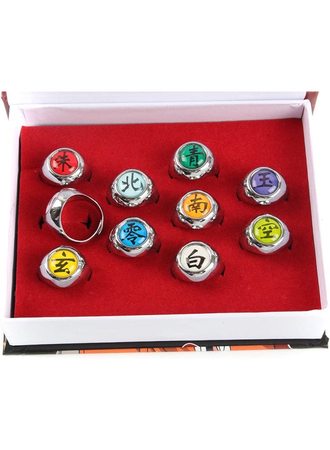 QiaoKai 10-Piece Cosplay Naruto Akatsuki Adjustable Sturdy And Durable Ring Set  - Image 5