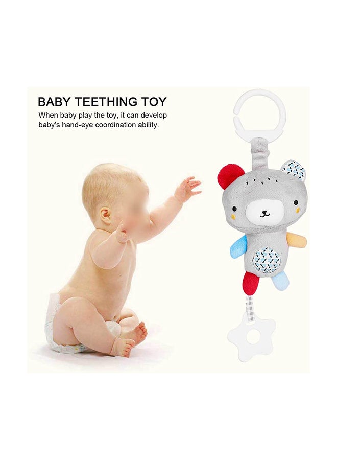Non-Toxic Bear Design Stroller Hanging Toy With Silicone Teether 33x5x12cm