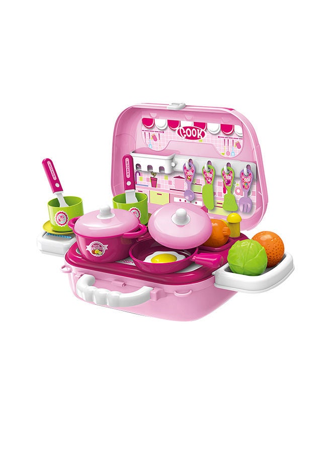 Portable Lightweight Compact Unique Detailed Design Pretend Kitchen Case Play Set - v1664194378/N40992431A_1