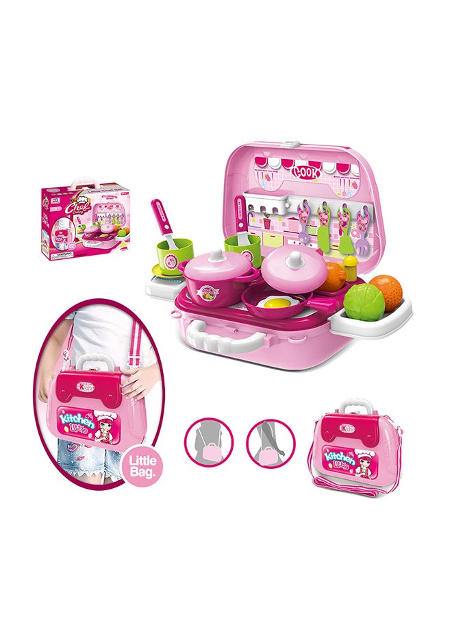 Portable Lightweight Compact Unique Detailed Design Pretend Kitchen Case Play Set - v1664194379/N40992431A_2