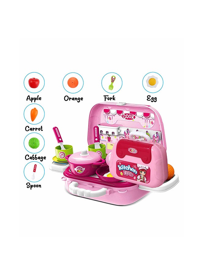 Portable Lightweight Compact Unique Detailed Design Pretend Kitchen Case Play Set - v1664194379/N40992431A_3