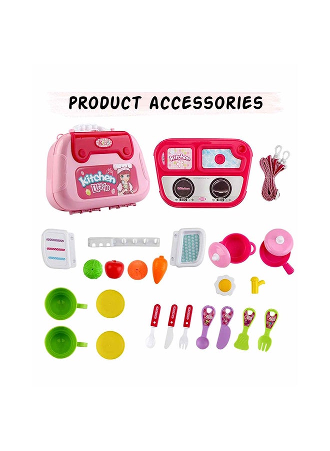 Portable Lightweight Compact Unique Detailed Design Pretend Kitchen Case Play Set - v1664194379/N40992431A_4