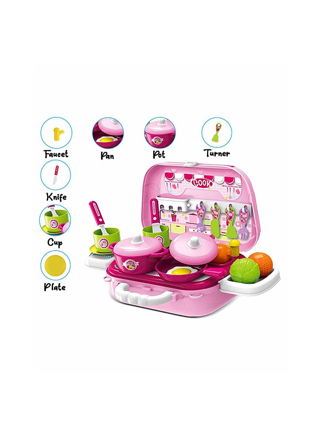 Portable Lightweight Compact Unique Detailed Design Pretend Kitchen Case Play Set - v1664194379/N40992431A_5