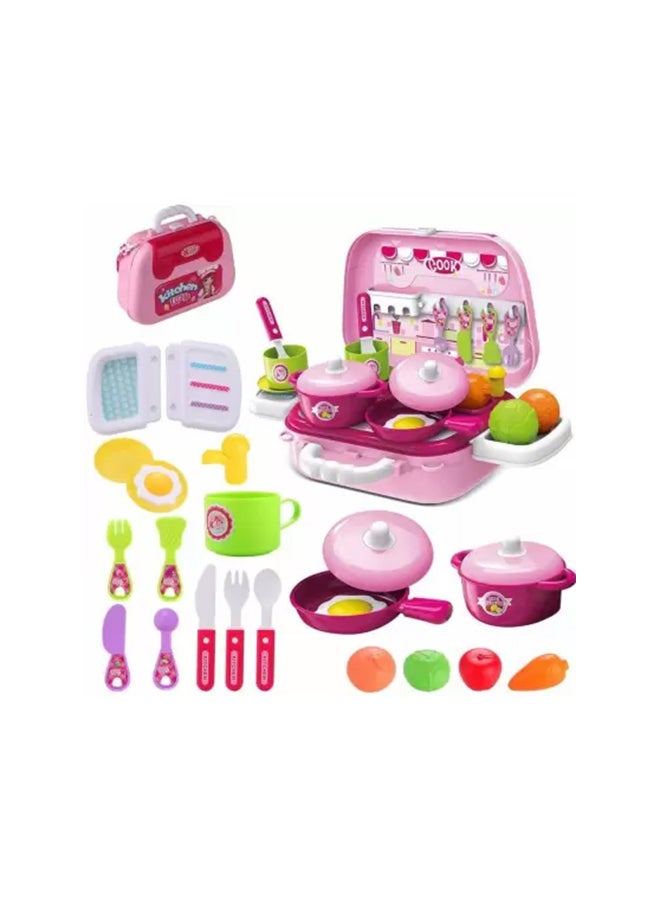 Portable Lightweight Compact Unique Detailed Design Pretend Kitchen Case Play Set - v1664194379/N40992431A_6