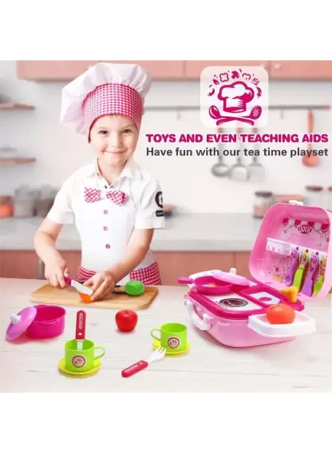 Portable Lightweight Compact Unique Detailed Design Pretend Kitchen Case Play Set - v1664194379/N40992431A_7