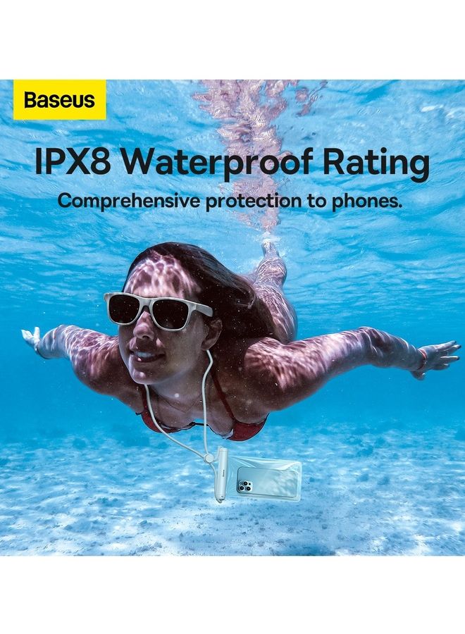 Baseus Premium Waterproof Phone Case, IPX8 Certified 30M Deep Waterproof Phone Pouch, Waterproof Cell Phone Case Fit for Phones up to 7.2" Compatible with iPhone 15 Pro Max/Plus/14/13/12/ Samsung S23/22 and More (White) White  - Image 4