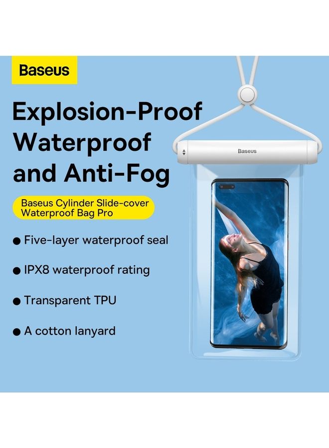 Baseus Premium Waterproof Phone Case, IPX8 Certified 30M Deep Waterproof Phone Pouch, Waterproof Cell Phone Case Fit for Phones up to 7.2" Compatible with iPhone 15 Pro Max/Plus/14/13/12/ Samsung S23/22 and More (White) White  - Image 2