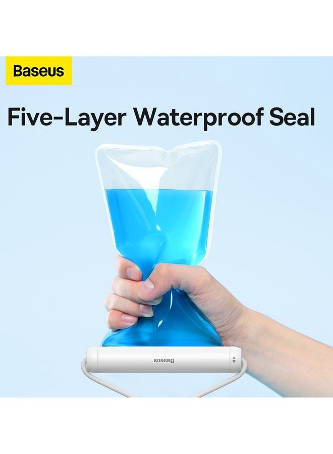 Baseus Premium Waterproof Phone Case, IPX8 Certified 30M Deep Waterproof Phone Pouch, Waterproof Cell Phone Case Fit for Phones up to 7.2" Compatible with iPhone 15 Pro Max/Plus/14/13/12/ Samsung S23/22 and More (White) White  - Image 3