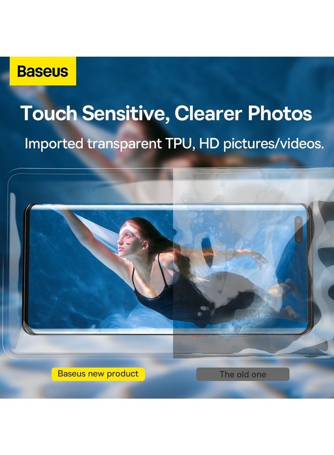 Baseus Premium Waterproof Phone Case, IPX8 Certified 30M Deep Waterproof Phone Pouch, Waterproof Cell Phone Case Fit for Phones up to 7.2" Compatible with iPhone 15 Pro Max/Plus/14/13/12/ Samsung S23/22 and More (White) White  - Image 5