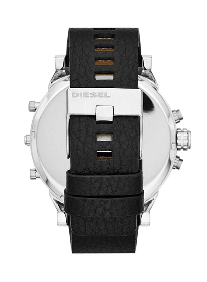 DIESEL Men's Mr. Daddy 2.0 Round Shape Leather Band Chronograph Wrist Watch 57 mm - Black - DZ7313 - Image 2