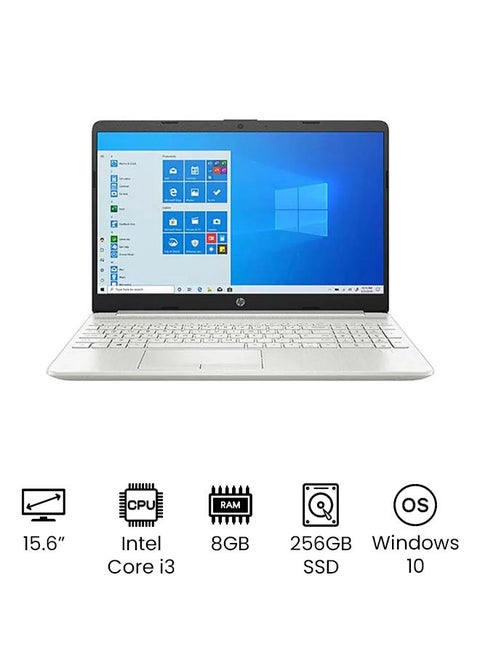 15-dw 3033dx (Upgraded Version) Laptop With 15.6-Inch Full HD Display, 11th Gen Core i3-1115G4 Processor/8GB RAM/256GB SSD/Intel UHD Graphics/Windows 10 English Silver