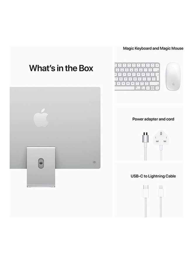 Apple - iMac All In One Desktop With 24-Inch Retina Display, M1 Chip 8‑Core CPU And 7‑Core GPU Processor/8GB RAM/256GB SSD/Integrated Graphics Card English/Arabic Silver - Image 1
