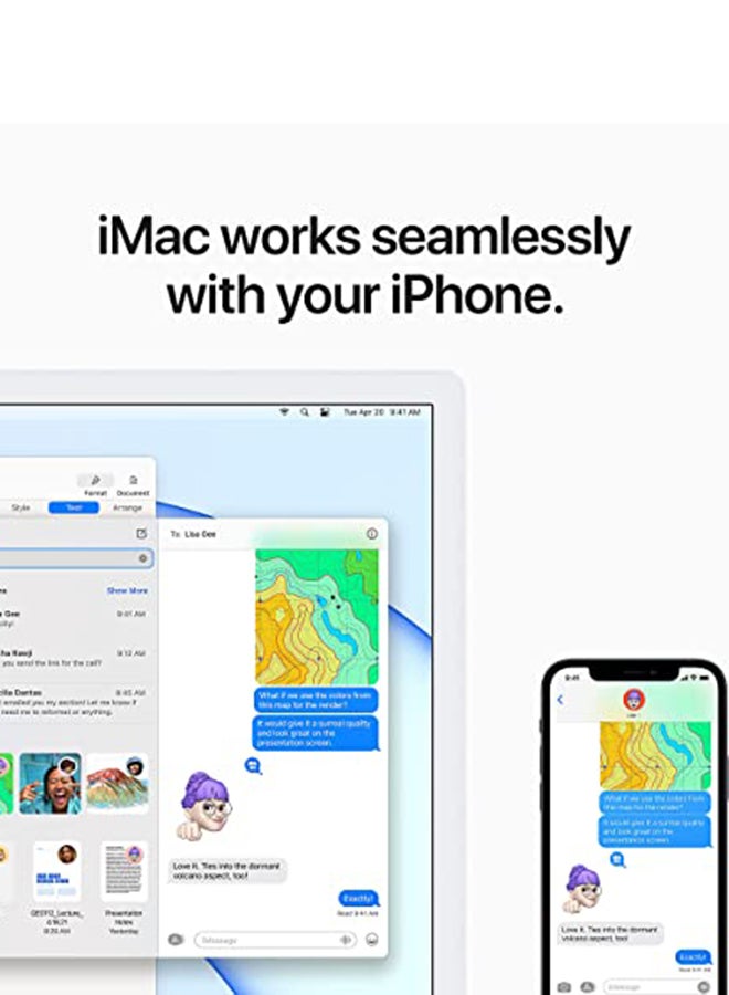 Apple - iMac All In One Desktop With 24-Inch Retina Display, M1 Chip 8‑Core CPU And 7‑Core GPU Processor/8GB RAM/256GB SSD/Integrated Graphics Card English/Arabic Silver - Image 1