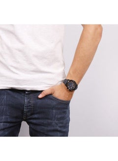 FOSSIL Men's Leather Analog Watch FS5061 - 44 mm - Navy Blue  - Image 4