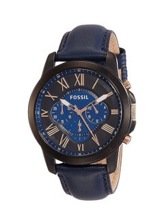 FOSSIL Men's Leather Analog Watch FS5061 - 44 mm - Navy Blue  - Image 1