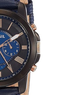 FOSSIL Men's Leather Analog Watch FS5061 - 44 mm - Navy Blue  - Image 5