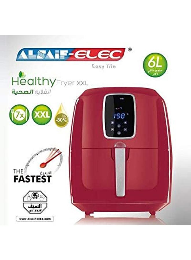 ألسيف إليك مقلاة هوائية كهربائية صحية للقلي/ الشواء/ الخبز/ التحميص 6.0 L 1800.0 W AL7205 أحمر وأسود  - Image 2