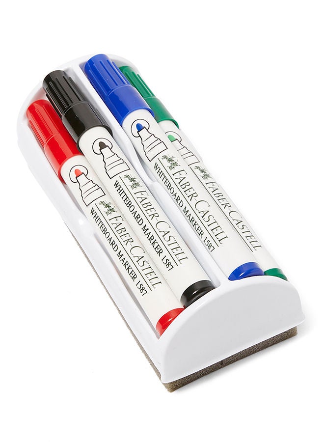 FABER-CASTELL - White Board Marker With Duster Cleaner Multicolour - Image 1