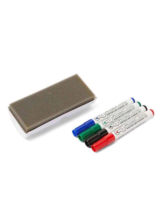 FABER-CASTELL - White Board Marker With Duster Cleaner Multicolour - Image 1