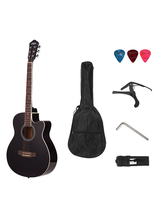Generic - 6-Strings Acoustic Folk Guitar Basswood With Strap Gig Bag And Capo Picks Vinyl - Image 1