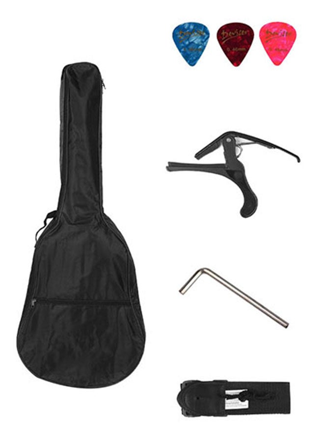 Generic - 6-Strings Acoustic Folk Guitar Basswood With Strap Gig Bag And Capo Picks Vinyl - Image 1