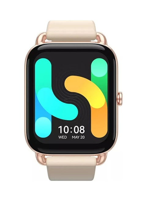 230 mAh RS4 Plus Smart Watch Retina AMOLED HD Display 105 Sports Mode SpO2 Heart Rate Silicon Strap Gold