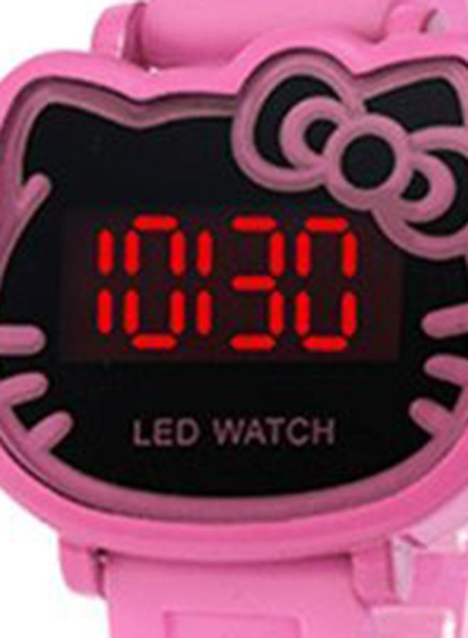 Generic - Girls' Kitty Silicone Digital Watch - 40 mm - Pink - Image 1