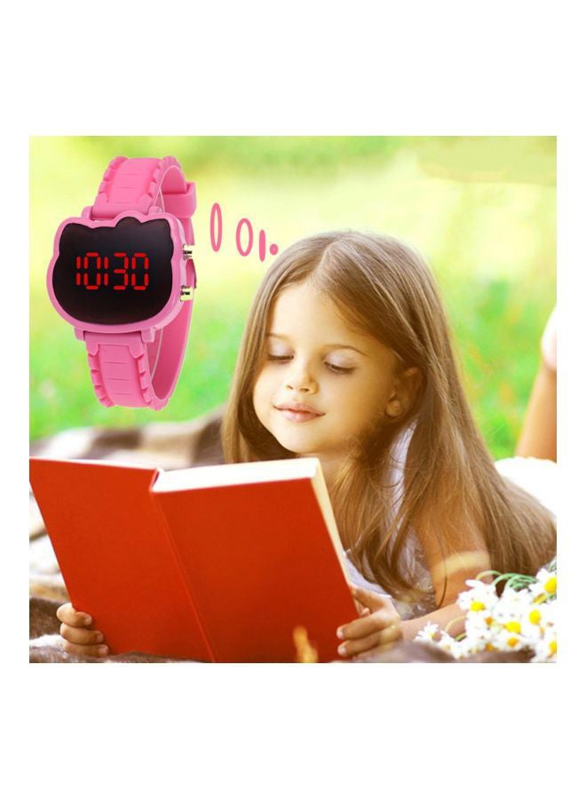 Generic - Girls' Kitty Silicone Digital Watch - 40 mm - Pink - Image 1