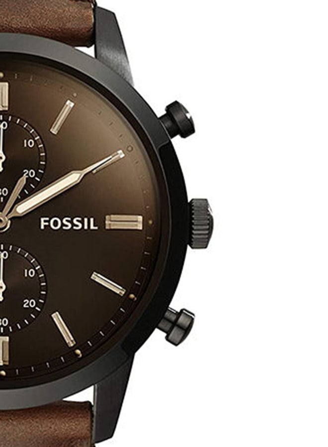 FOSSIL - Men's Leather Analog Watch FS5437 - Image 1