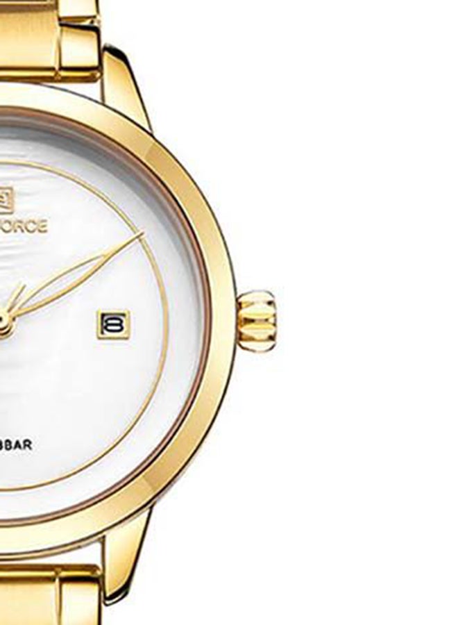 NAVIFORCE - Women's Stainless Steel Strap Analog Wrist Watch NF5008 - 33 mm - Gold - Image 1