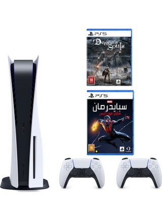 جهاز بلايستيشن 5 مع ذراعي تحكم + لعبتين - v1664265707/N42554181A_1