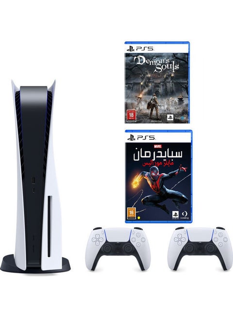 جهاز بلايستيشن 5 مع ذراعي تحكم + لعبتين