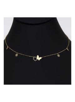 Gold Zone 18k Real Gold Butterfly and Flower Necklace  - Image 3