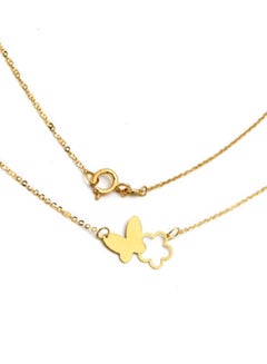 Gold Zone 18k Real Gold Butterfly and Flower Necklace  - Image 5