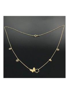 Gold Zone 18k Real Gold Butterfly and Flower Necklace  - Image 4