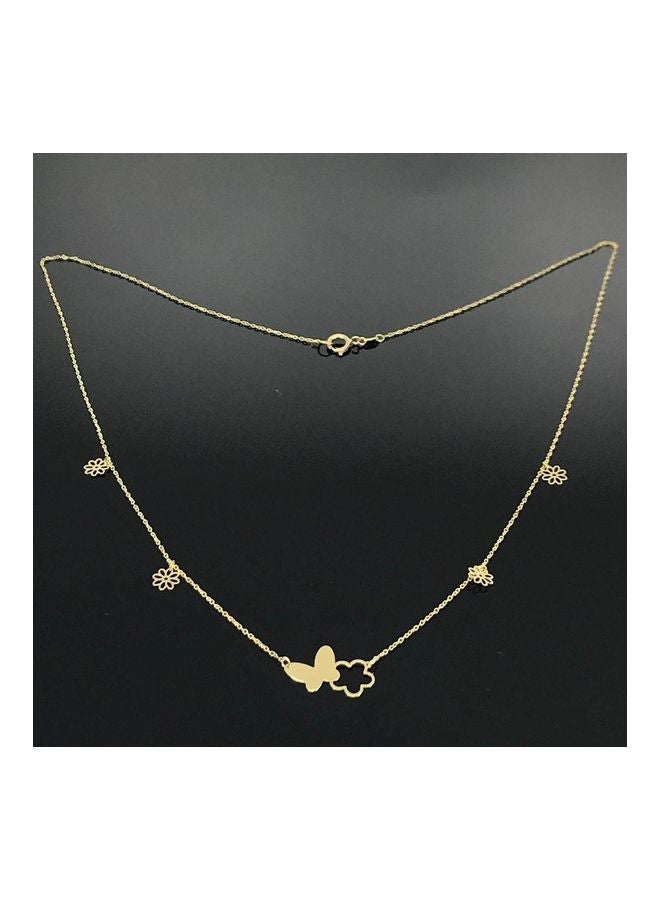 Gold Zone 18k Real Gold Butterfly and Flower Necklace  - Image 4