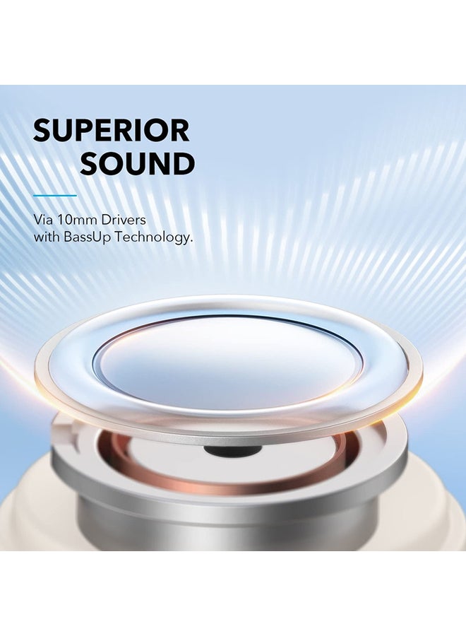 Soundcore - Life A3i Noise Cancelling Wireless Earbuds, Deep Bass, Hybrid ANC Bluetooth Earphones, AI-Enhanced Calls With 4 Mics, 36H Playtime With Fast Charging, Bluetooth 5.2, 22 Custom EQ White - Image 1