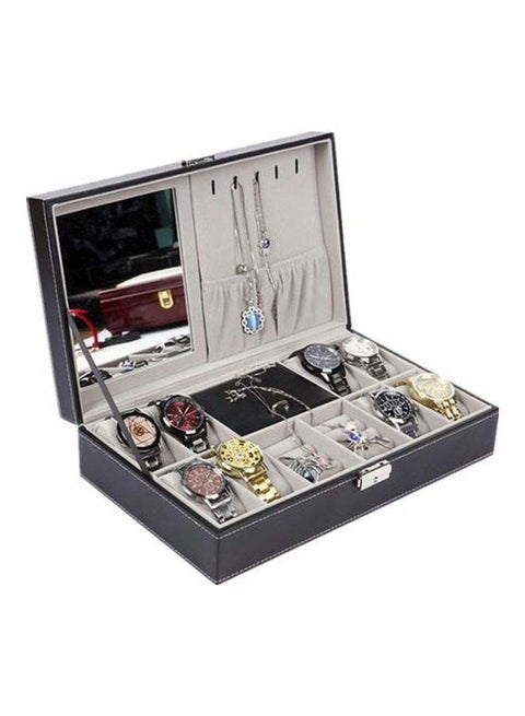 unisex Watch And Jewellery Storage Box With Mirror