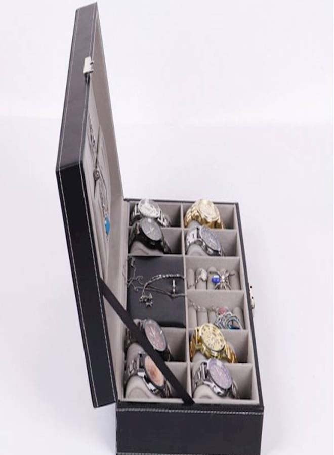unisex Watch And Jewellery Storage Box With Mirror