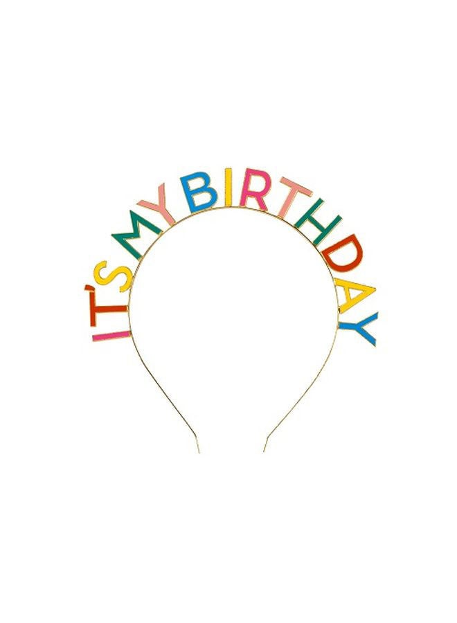 توكينج تيبلز ربطة رأس بتصميم عبارة "It's My Birthday" وألوان قوس قزح - Image 1