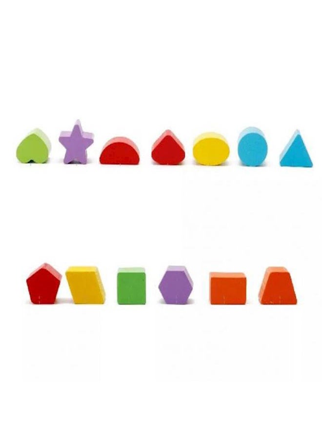 Blocks Bus Kids Geometric Shape Matching Trailer Cognition Early Educational Wooden Toys  - Image 2