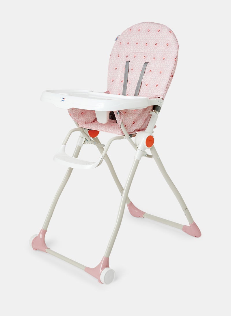 Bebi - Foldable Baby Feeding High Chair Lightweight And Foldable With Multiple Recline Modes Suitable For Babies For 6 Months To 3 Years Rose - Image 1