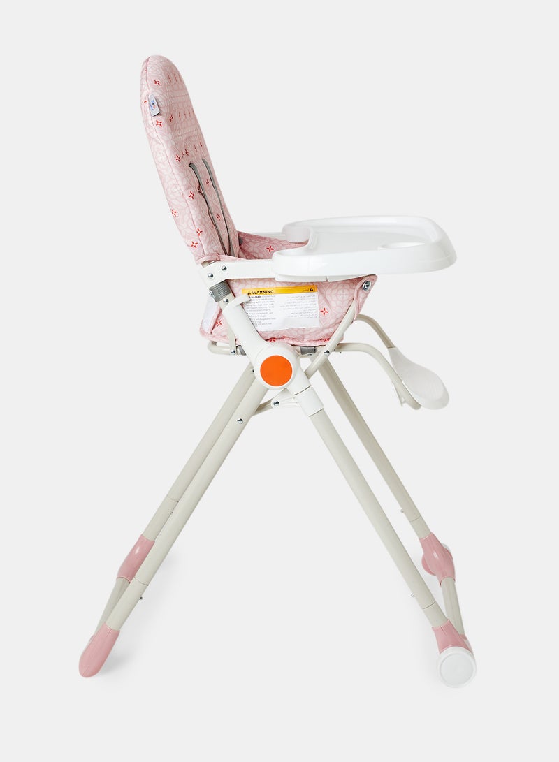 Bebi - Foldable Baby Feeding High Chair Lightweight And Foldable With Multiple Recline Modes Suitable For Babies For 6 Months To 3 Years Rose - Image 1