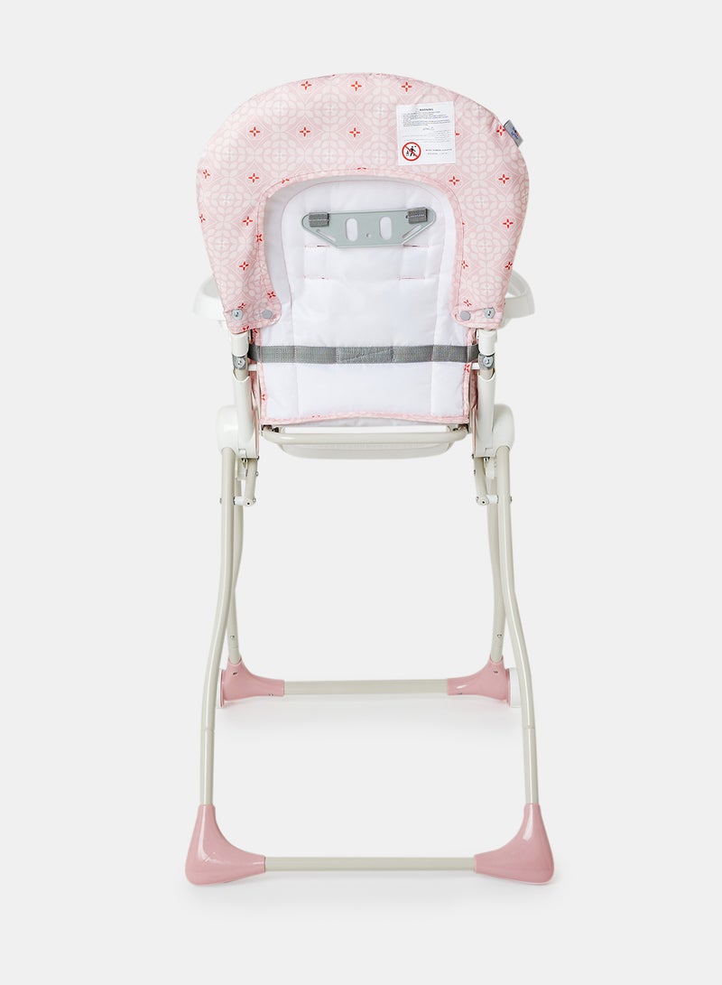 Bebi - Foldable Baby Feeding High Chair Lightweight And Foldable With Multiple Recline Modes Suitable For Babies For 6 Months To 3 Years Rose - Image 1