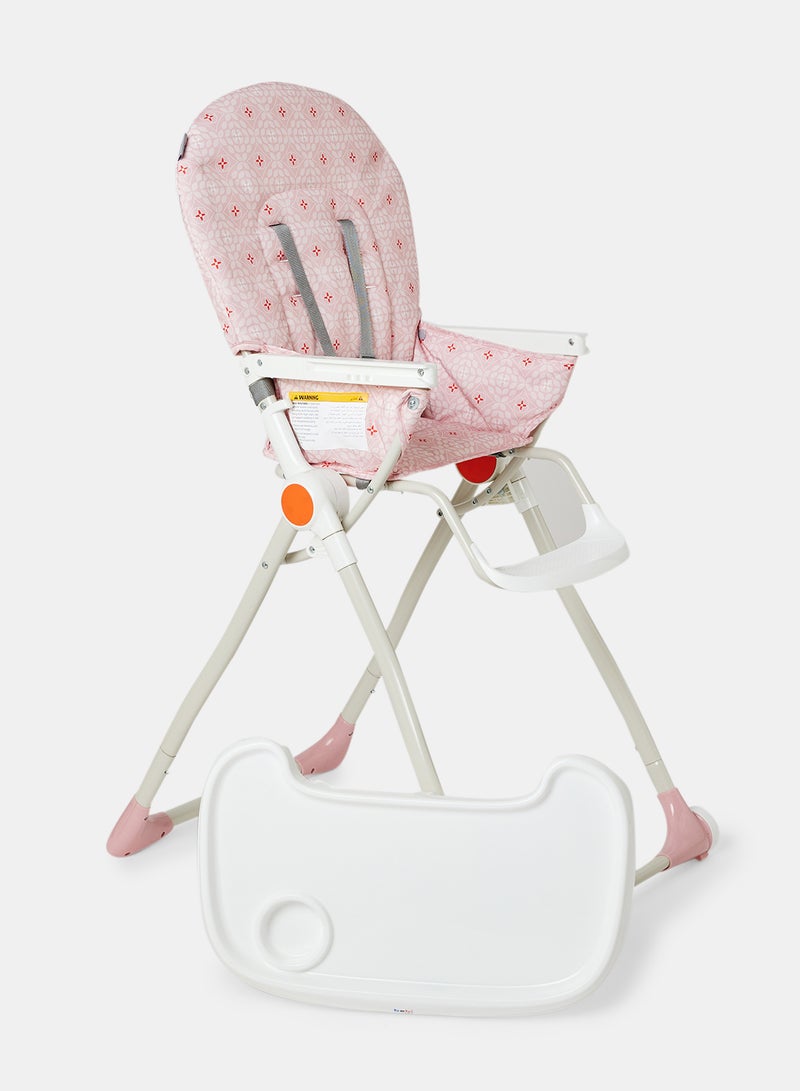 Bebi - Foldable Baby Feeding High Chair Lightweight And Foldable With Multiple Recline Modes Suitable For Babies For 6 Months To 3 Years Rose - Image 1